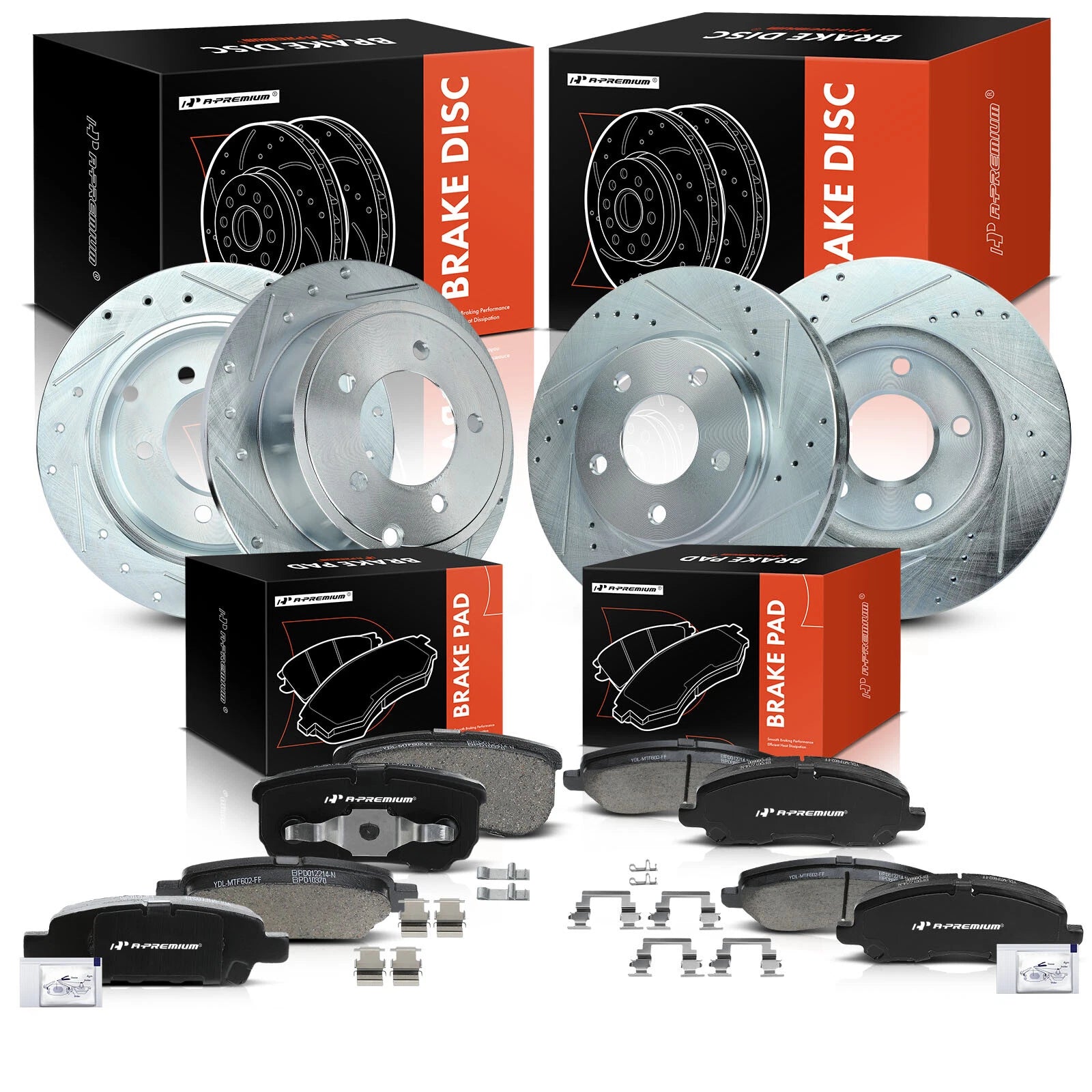 Drilled Brake Rotors & Ceramic Pads for Mitsubishi Lancer 