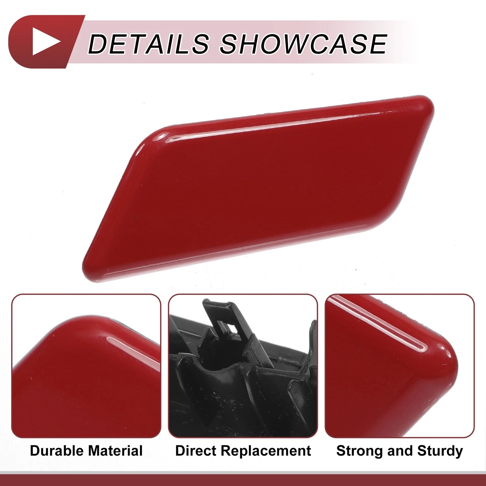 Front Left Washer Nozzle Cover Cap for Subaru Outback (2015–2017) Red
