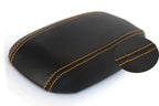 PVC Leather Console Armrest Cover for Ford Mustang (1994–2004) - Orange Stitch