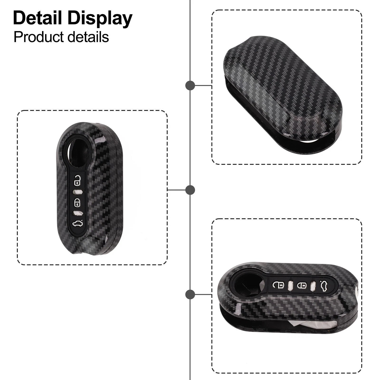 Carbon Key Protection Case for Fiat 500, Ducato, Abarth