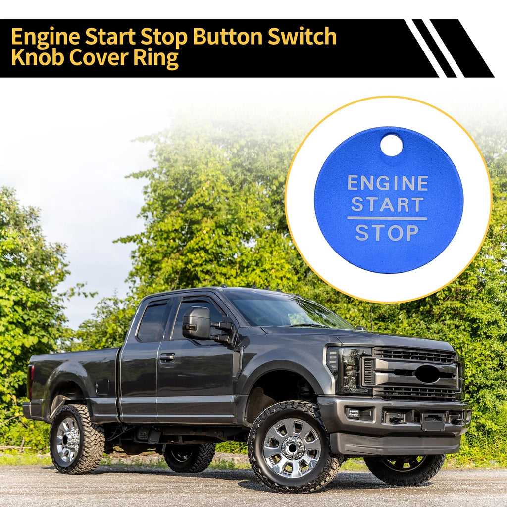 Engine Start Stop Button Control Switch Knob Cover for Ford F-150 (2016–2021) Blue