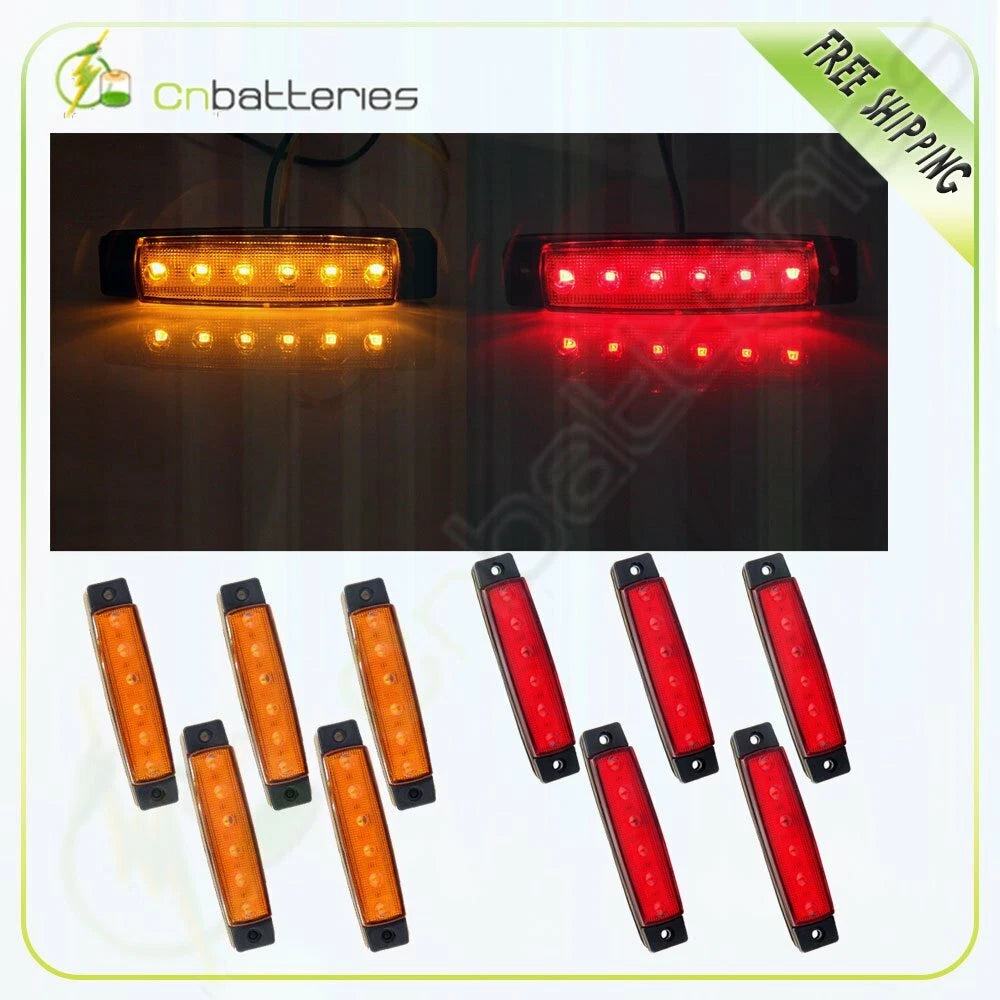 5 Pair Clearance Light Side Marker Sealed for Trailer Truck 12V