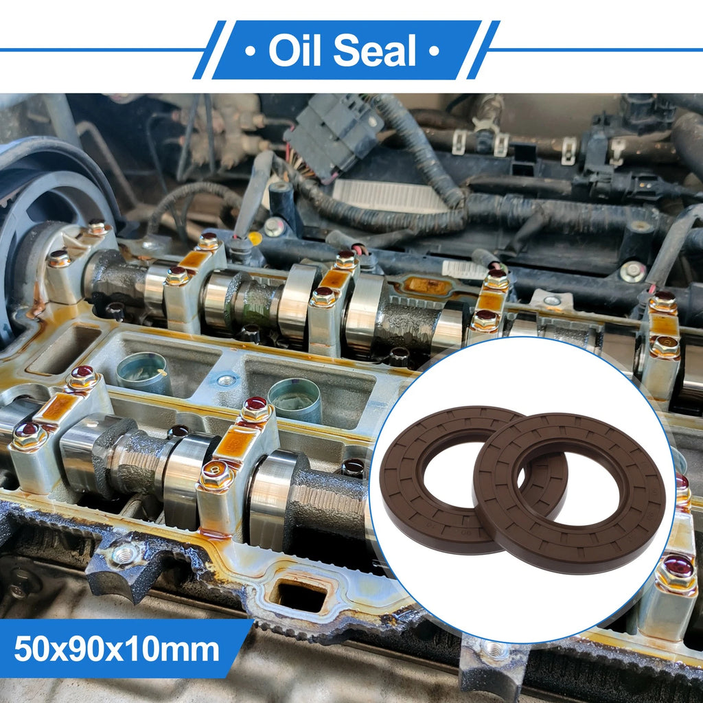 2X Oil Seal Rotary Shaft Seal for Various Models (50x90x10mm) FKM Rubber