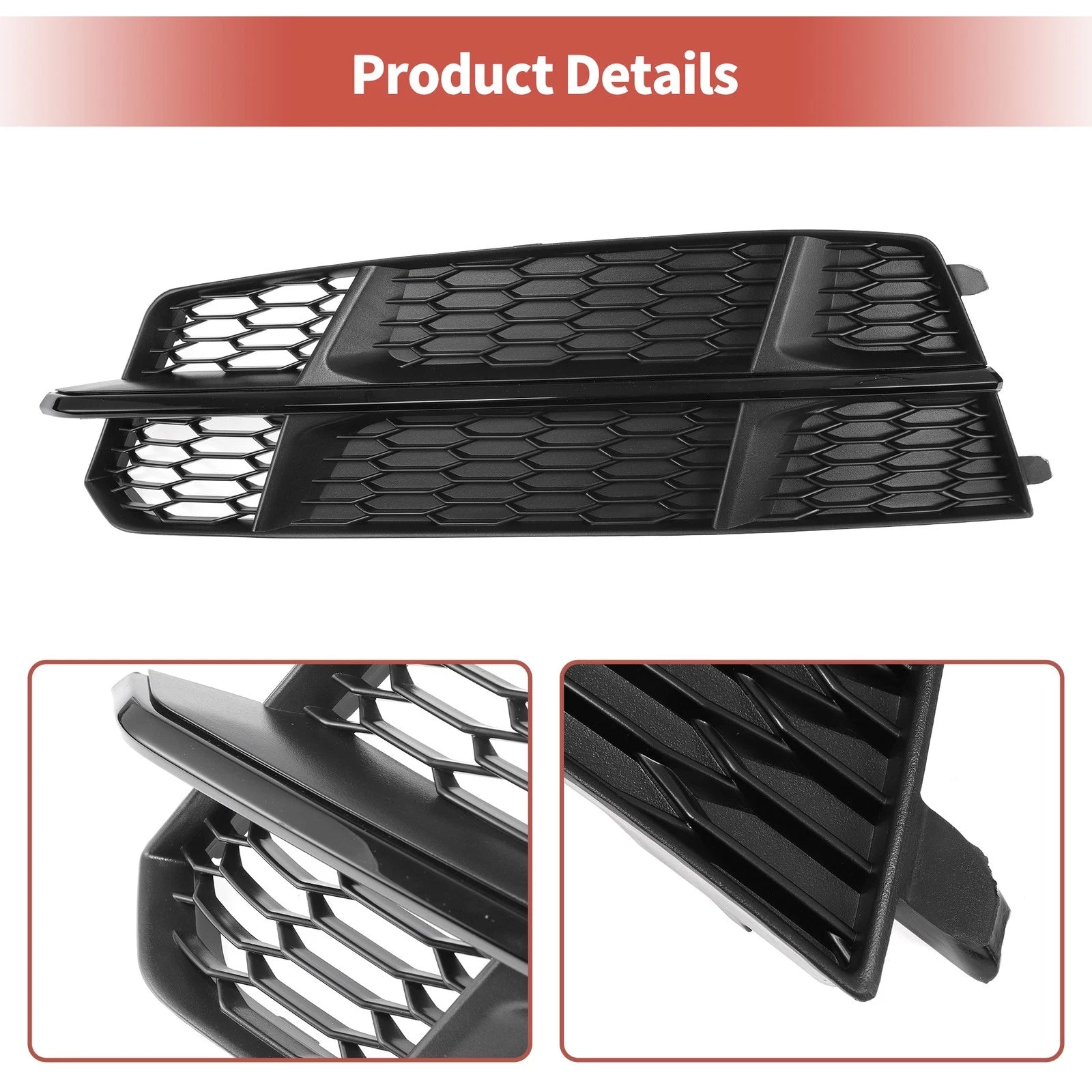 1pc Fog Light Grill for Audi A6 C7 S-Line (2012–2018) No. 4G0807681AN Black