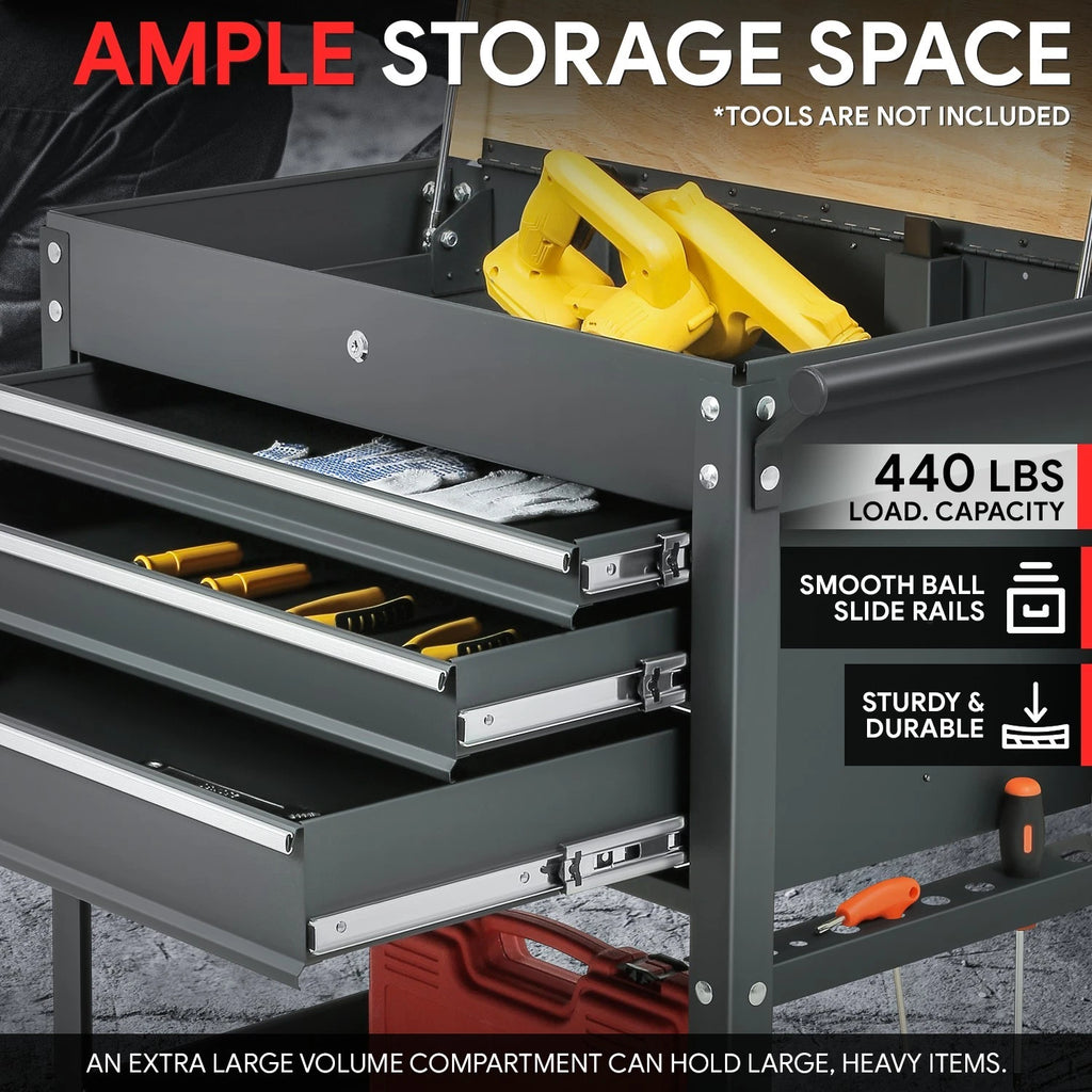 3 Drawer Rolling Tool Trolley Cabinet for Multiple Models (Lockable)
