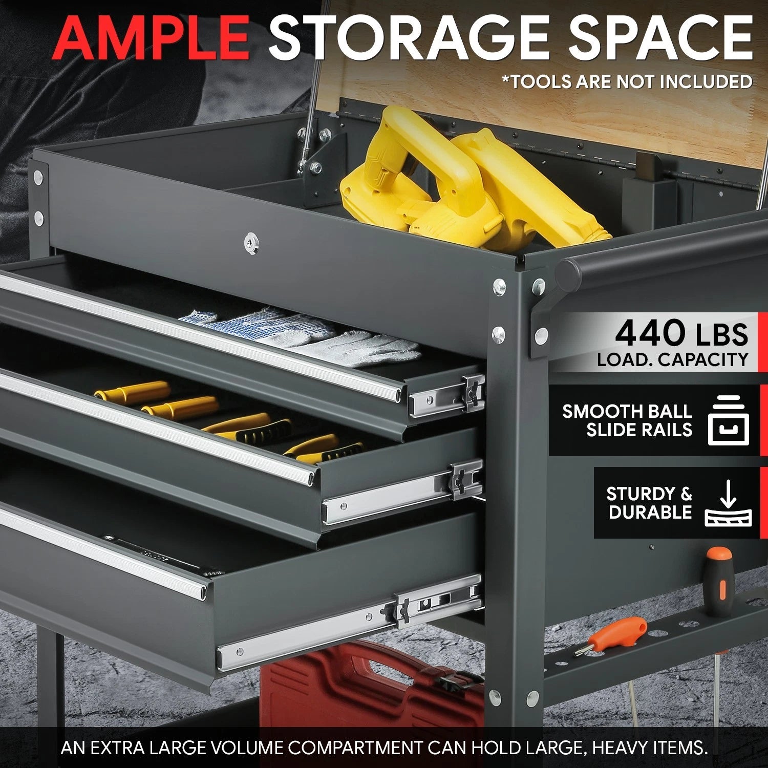 3 Drawer Rolling Tool Trolley Cabinet for Multiple Models (Lockable)