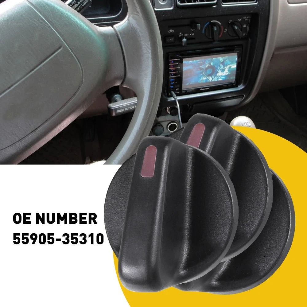 3PCS Heater A/C Temp Control Knob for Toyota Tacoma (1995–2004) Black