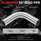 90 Degrees Bend Pipe for Intercooler (3.0" OD, 9-Gauge Aluminum)