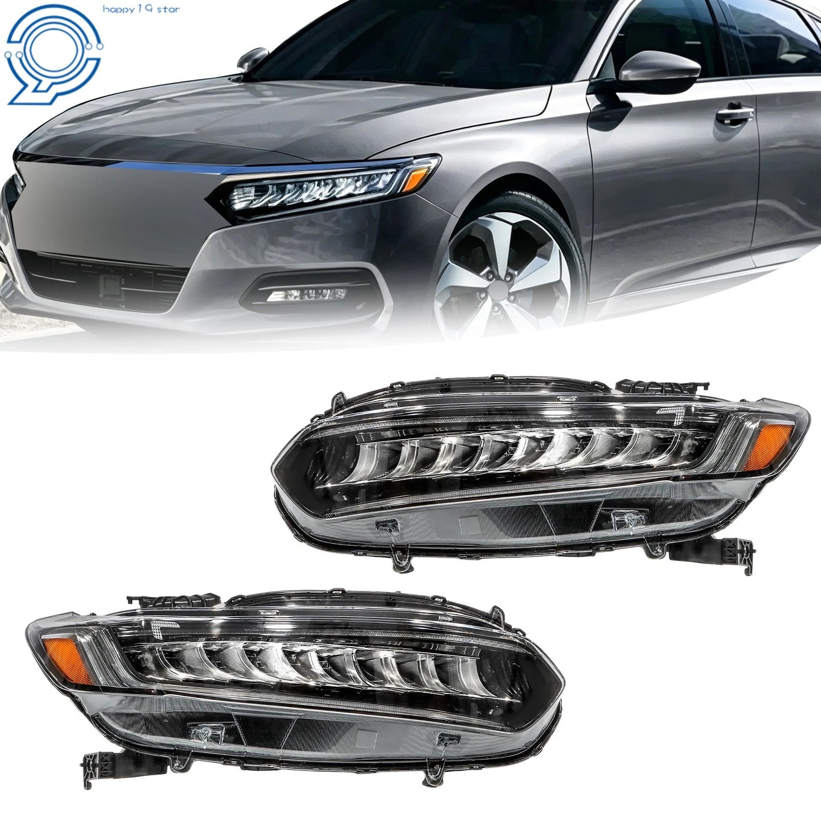 Pair of LED Headlights for Honda Accord Hybrid Touring (2021–2022)