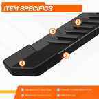 Set of 2 Step Pads for Ford F150 Crew Cab (2004–2014) Aluminum Black