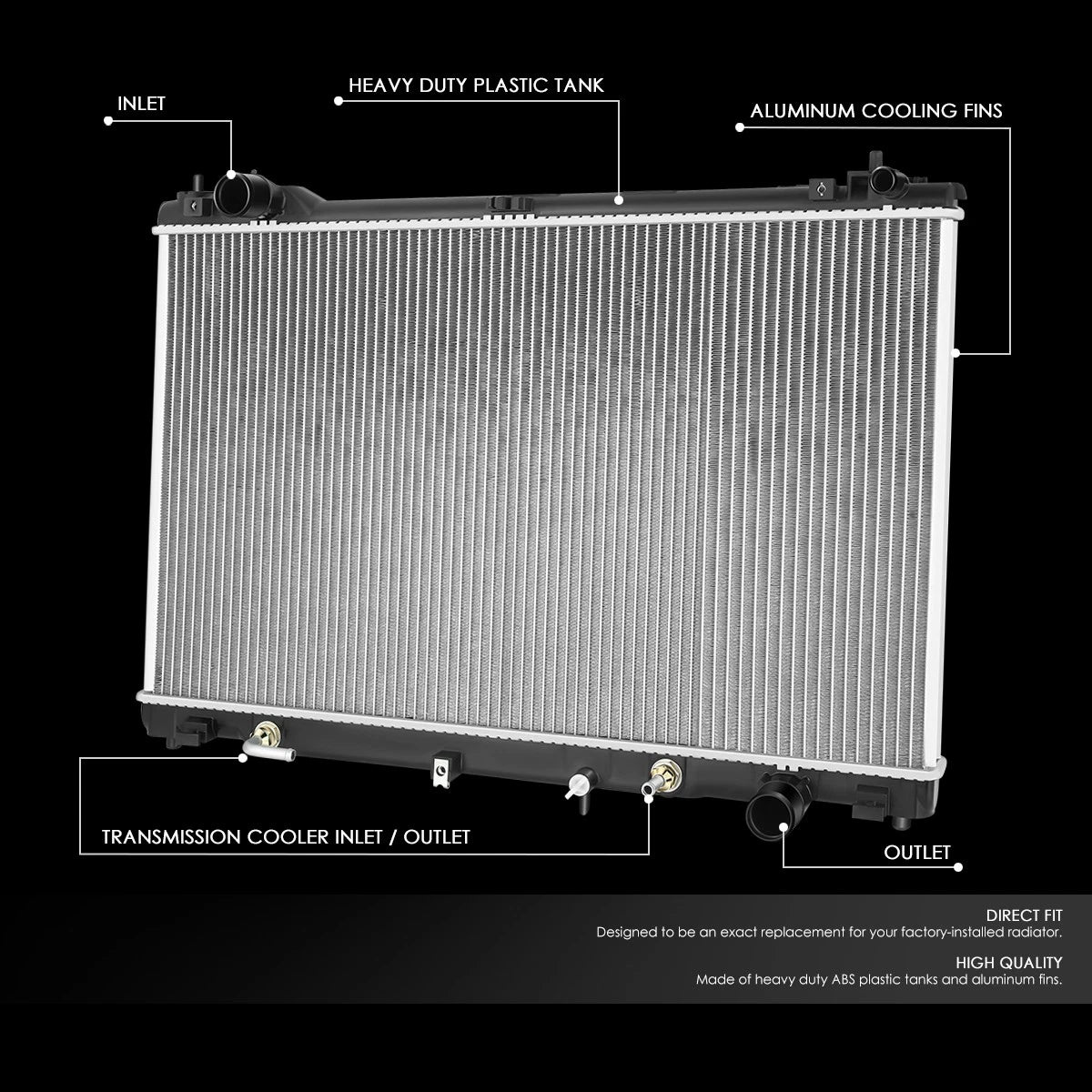 Aluminum Replacement Radiator for Lexus GS450H (2013–2016) DPI 13340