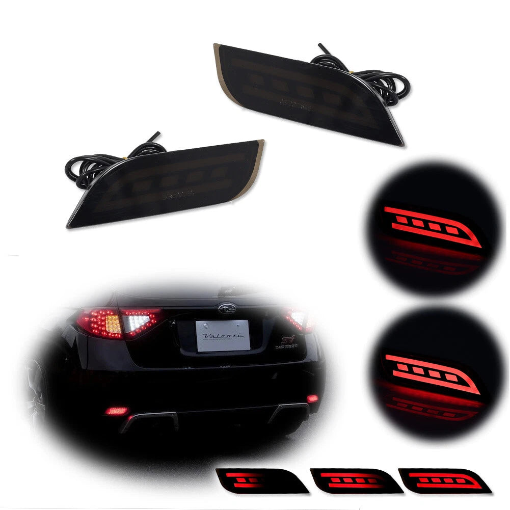 LED Rear Bumper Stop Brake Lights for Subaru Impreza WRX STI (2008–2014)