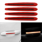 Set of 4 Carbon Fiber Style Door Handle Reflective Stickers for Universal Fit