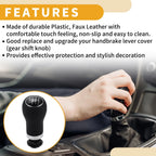6 Speed Manual Gear Shift Knob for Audi A3 (2008–2013) Plastic Faux Leather Black