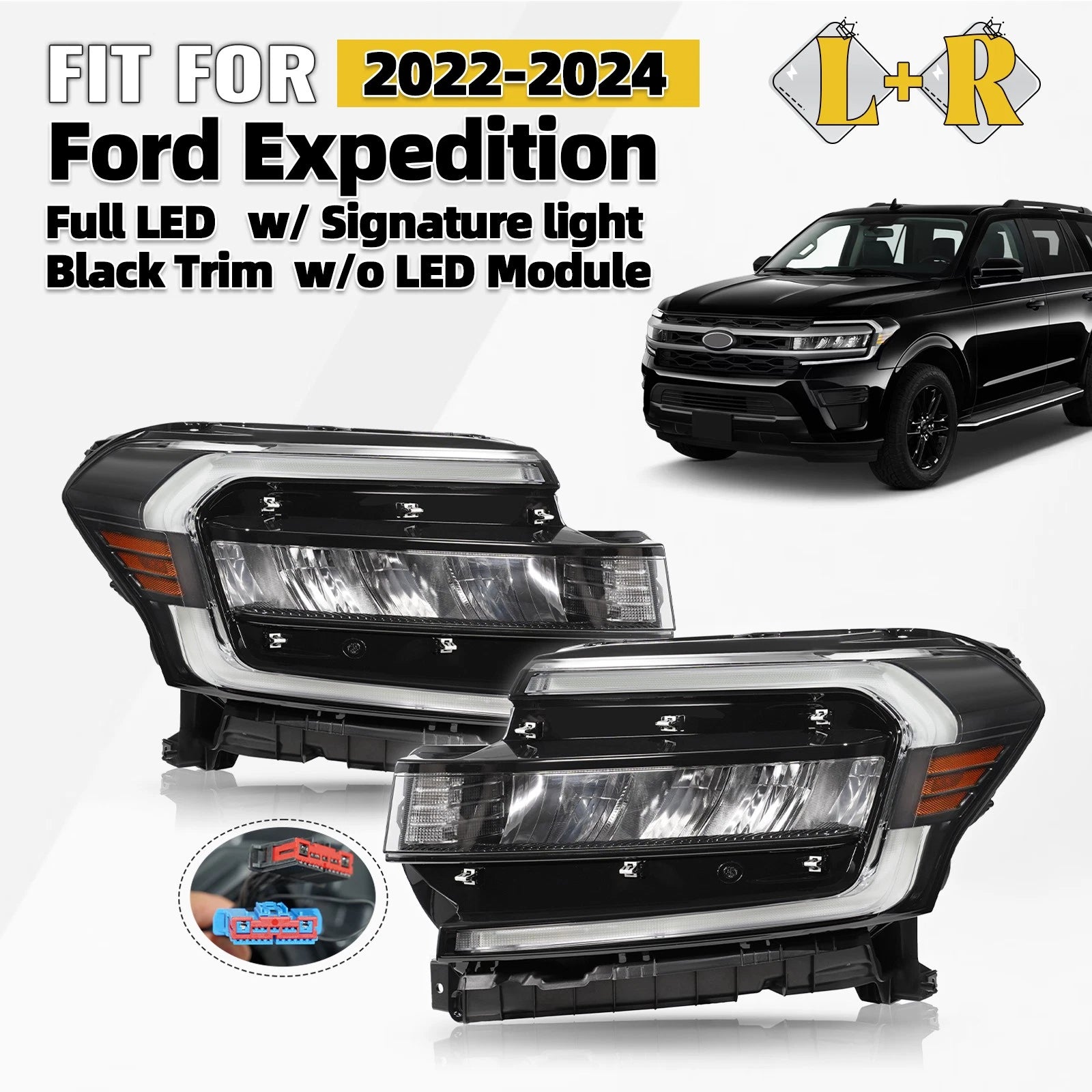 Full LED Headlight Set for Ford Expedition (2022–2024) Right + Left Pair