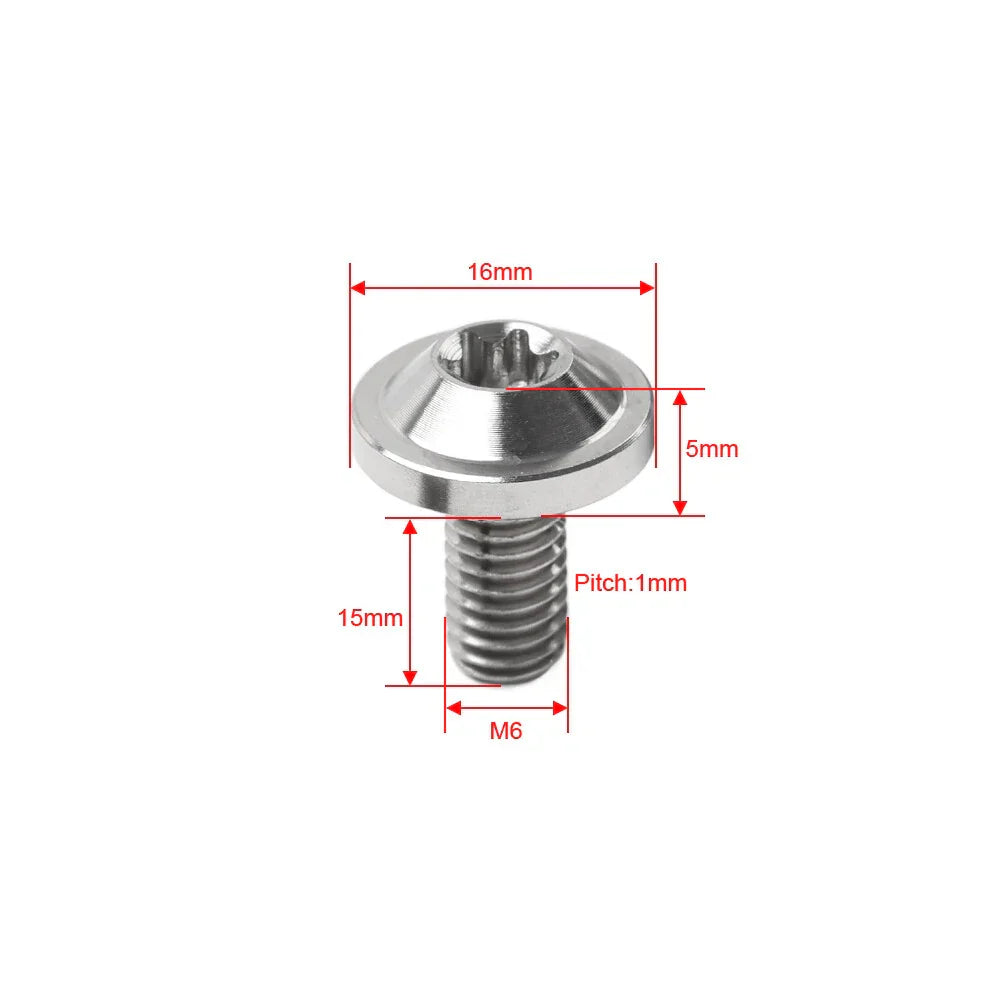6 x M6x15mm Alloy Torx Head Screws for Bike Motorcycle