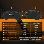 Front Ceramic Brake Pads Kit for Toyota Sequoia/Tacoma (2001–2023)
