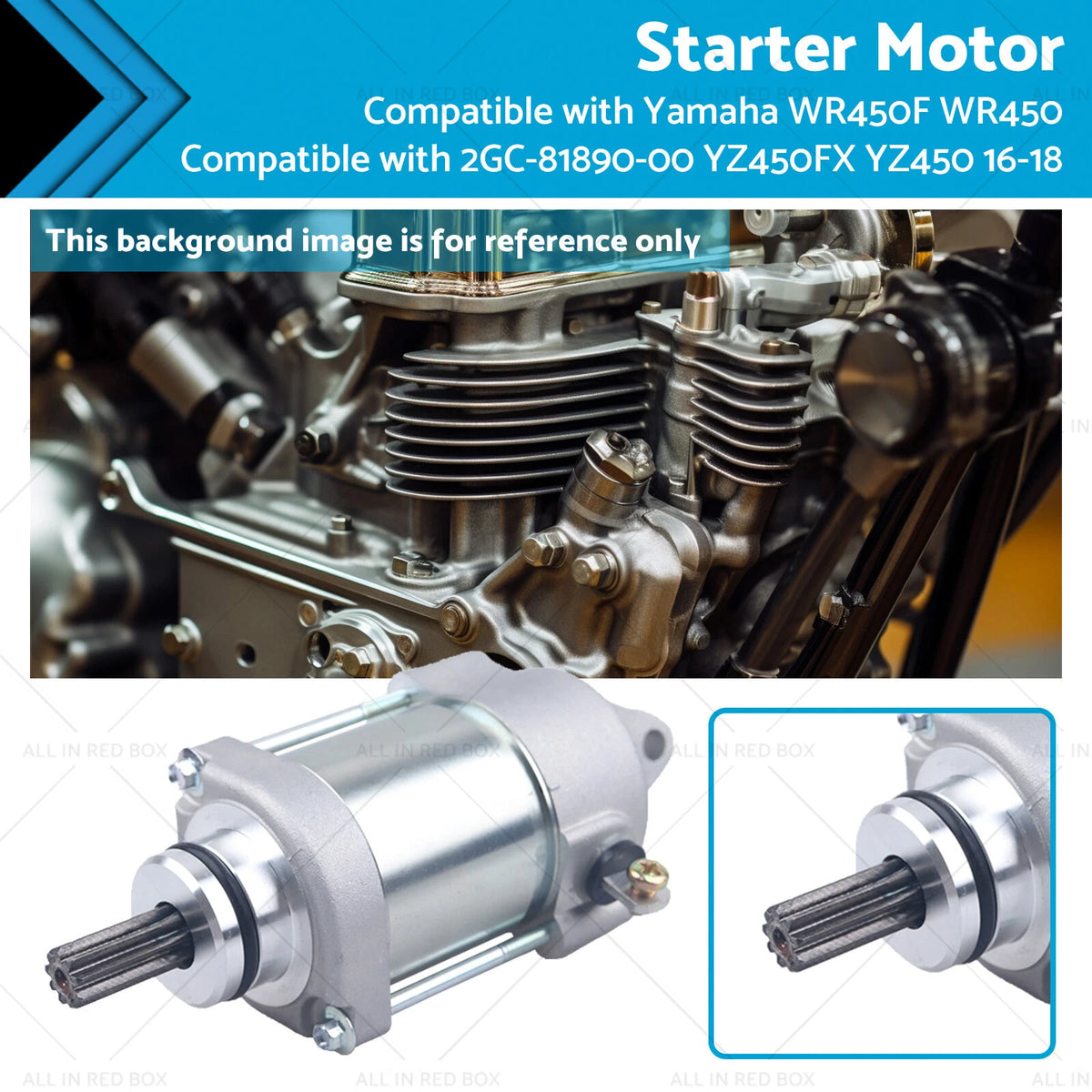Starter Motor for Yamaha WR450F YZ450FX YZ450 (2016–2018) 2GC-81890-00