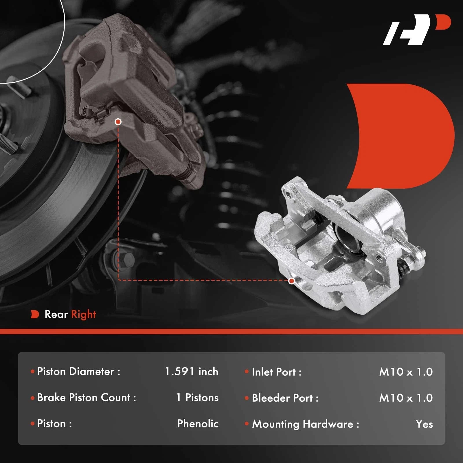 Rear Right Brake Caliper with Bracket for Scion FR-S Subaru BRZ (2013–2020)