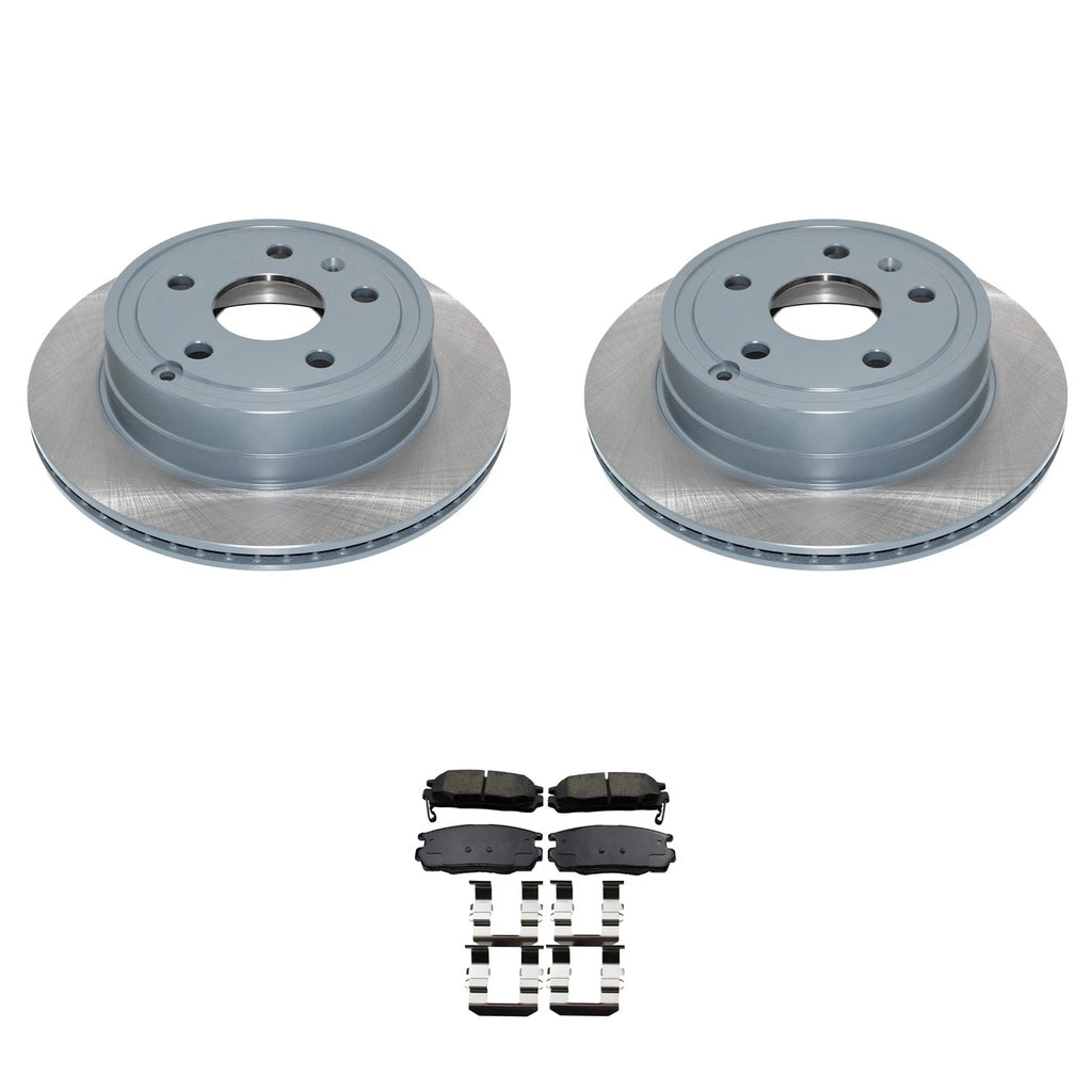 Set of 2 DuraGo Rear Rotors & Akebono ProACT Ceramic Pads for Equinox Terrain (2010–2017)