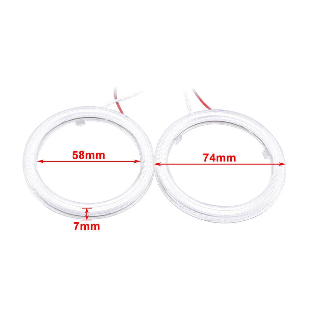 70MM LED Fog Headlights with COB Angel Eyes for Universal Fit (2010–2023)