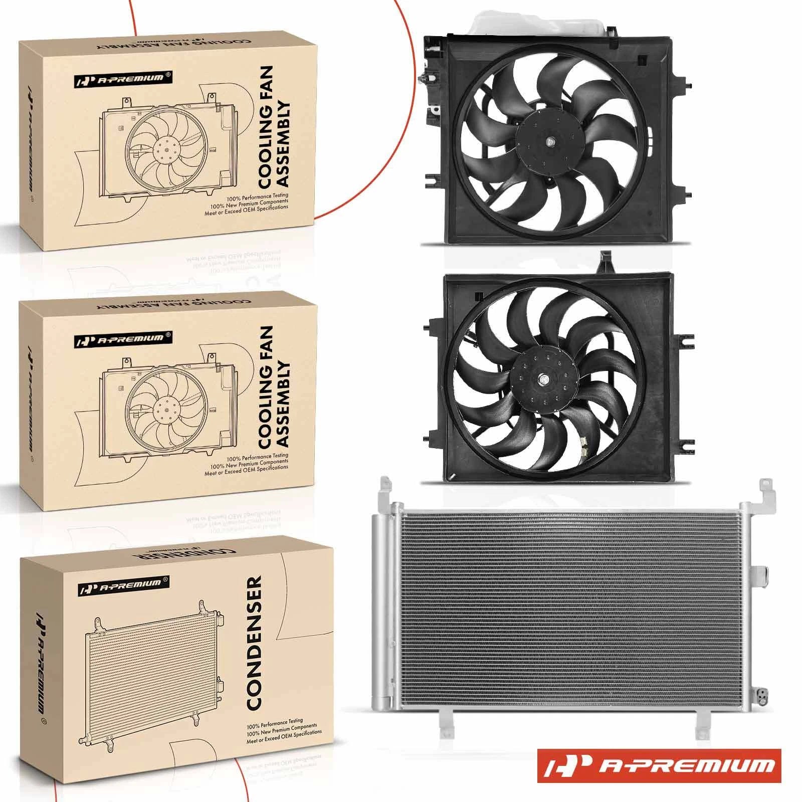 AC condenser and cooling fan assembly with shroud kit for Subaru Forester (2019–2021)