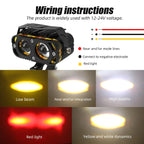 Waterproof Motorcycle LED Spotlights Front Headlights