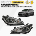 HID/Xenon Headlight Set for Chrysler Pacifica (2017–2020) w/LED DRL Black