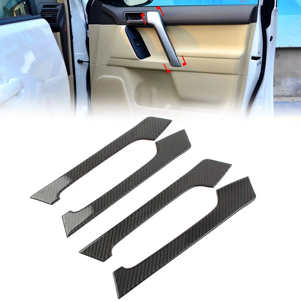 Set of 4 Interior Door Handle Trim Black for Toyota Land Cruiser Prado (2010–2018)