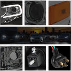 LED DRL Projector Headlight for Ford Expedition (2007–2014) Smoked Lens Amber Corner