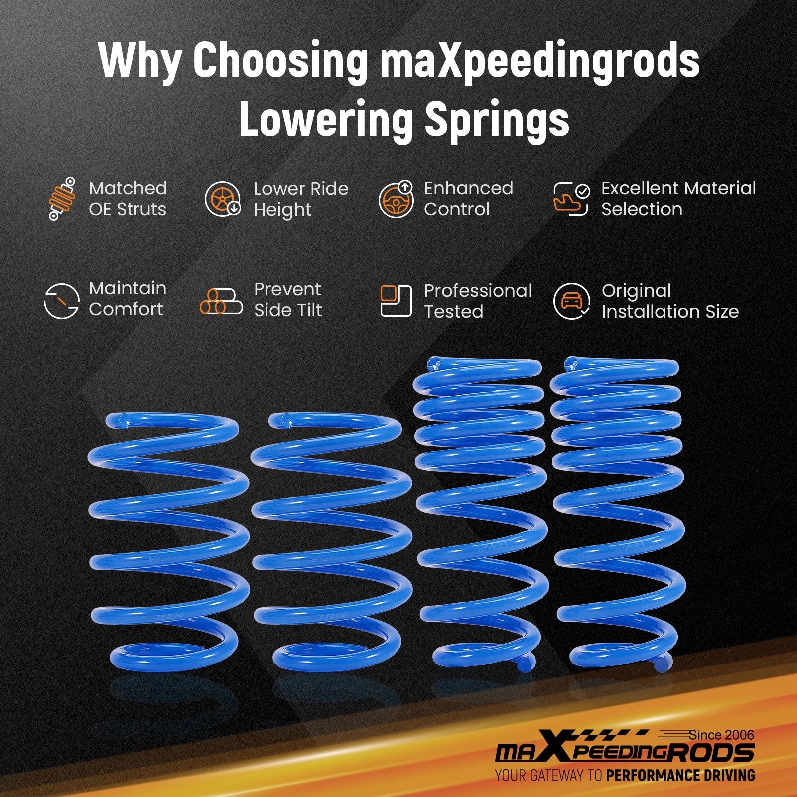 Lowering Springs 1.5" for Ford Taurus (2010–2019) - MaXpeedingrods