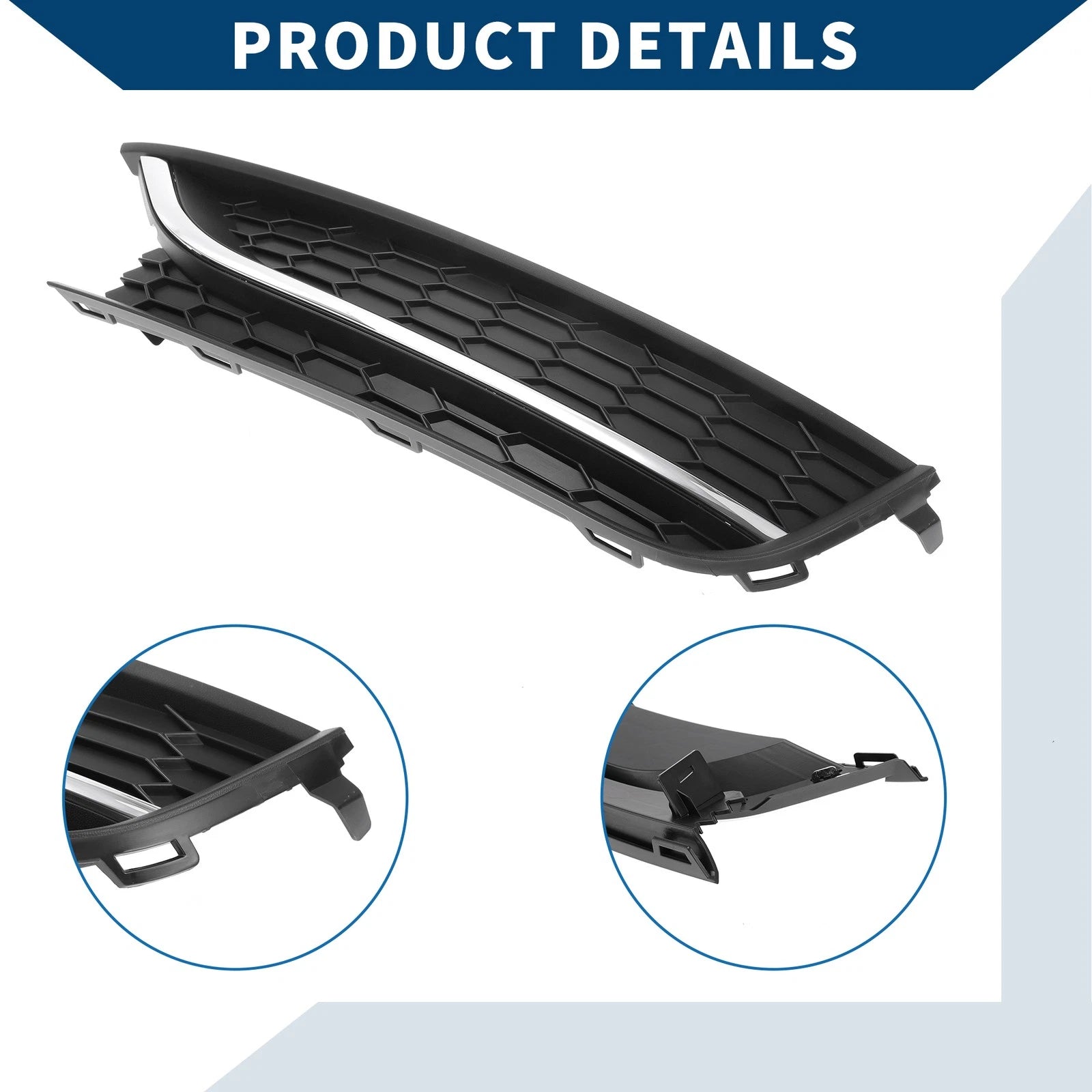 1pc Fog Light Grill for Volkswagen Passat (2012–2015) No. 561853665E