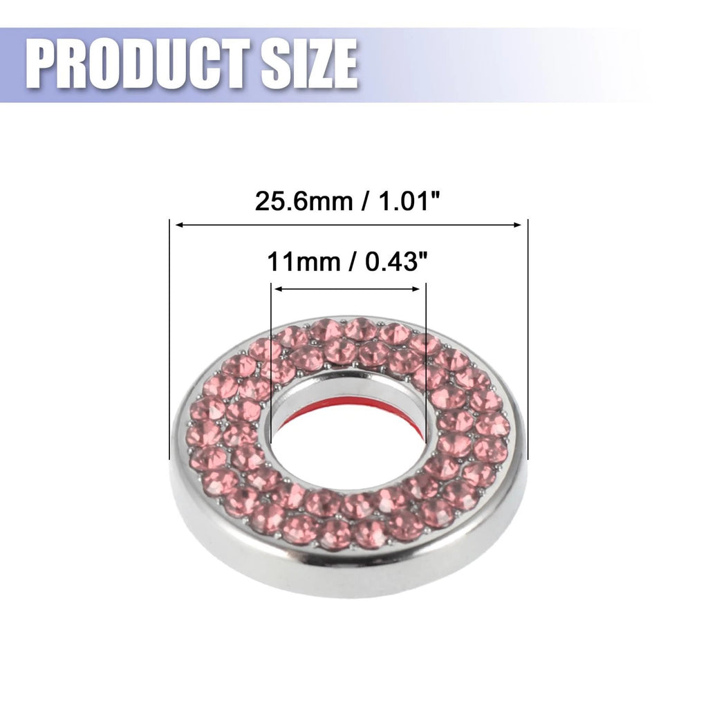 Set of 4 Pink Bling Car Door Lock Stickers for Mercedes Benz E C Class GLC (2015–2019)