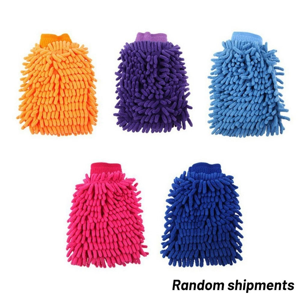 Car Wash Gloves Set of 2 Coral Fleece Double-Sided Thickened Cleaning