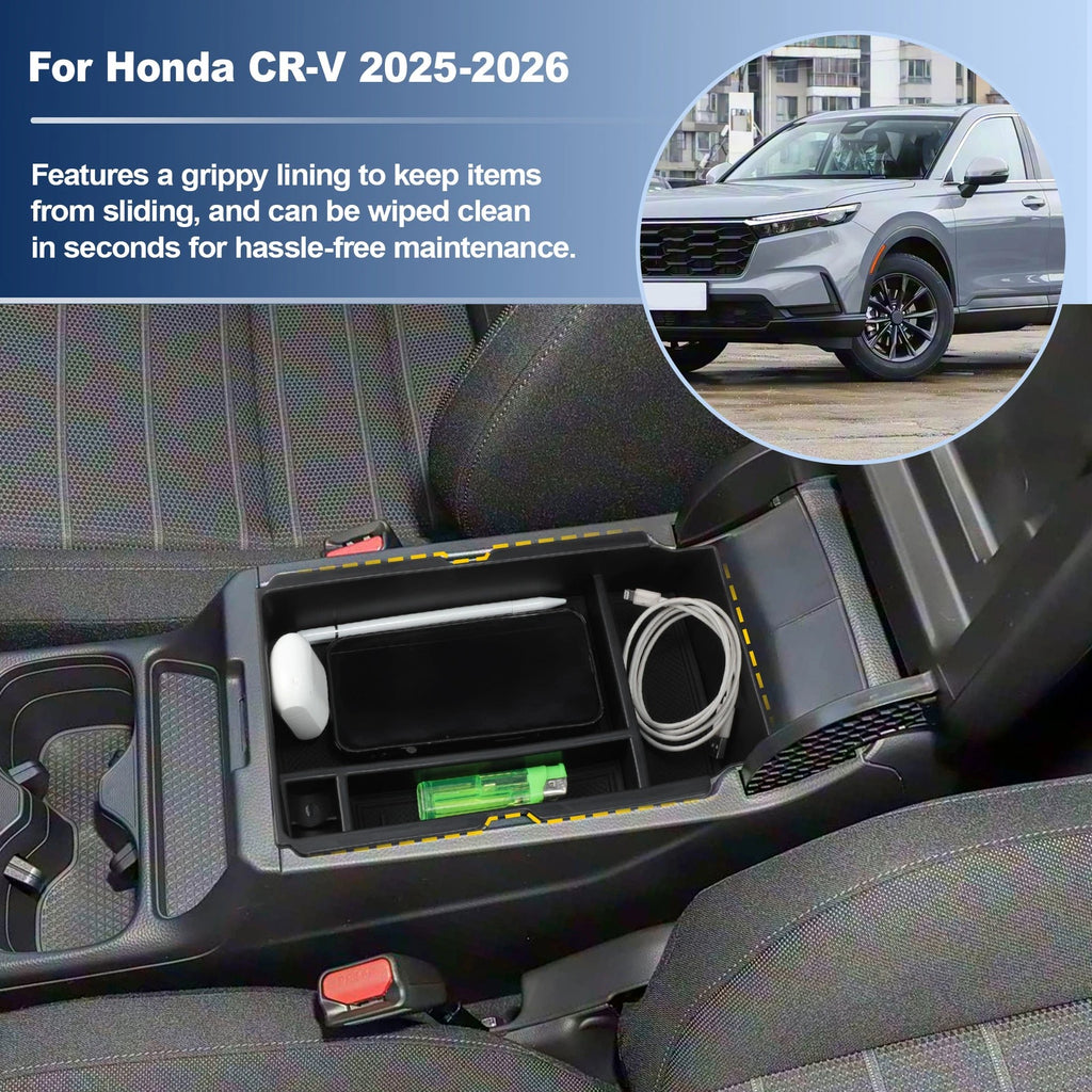 Center Armrest Storage Box Organizer Tray for Honda CR-V (2025–2026)