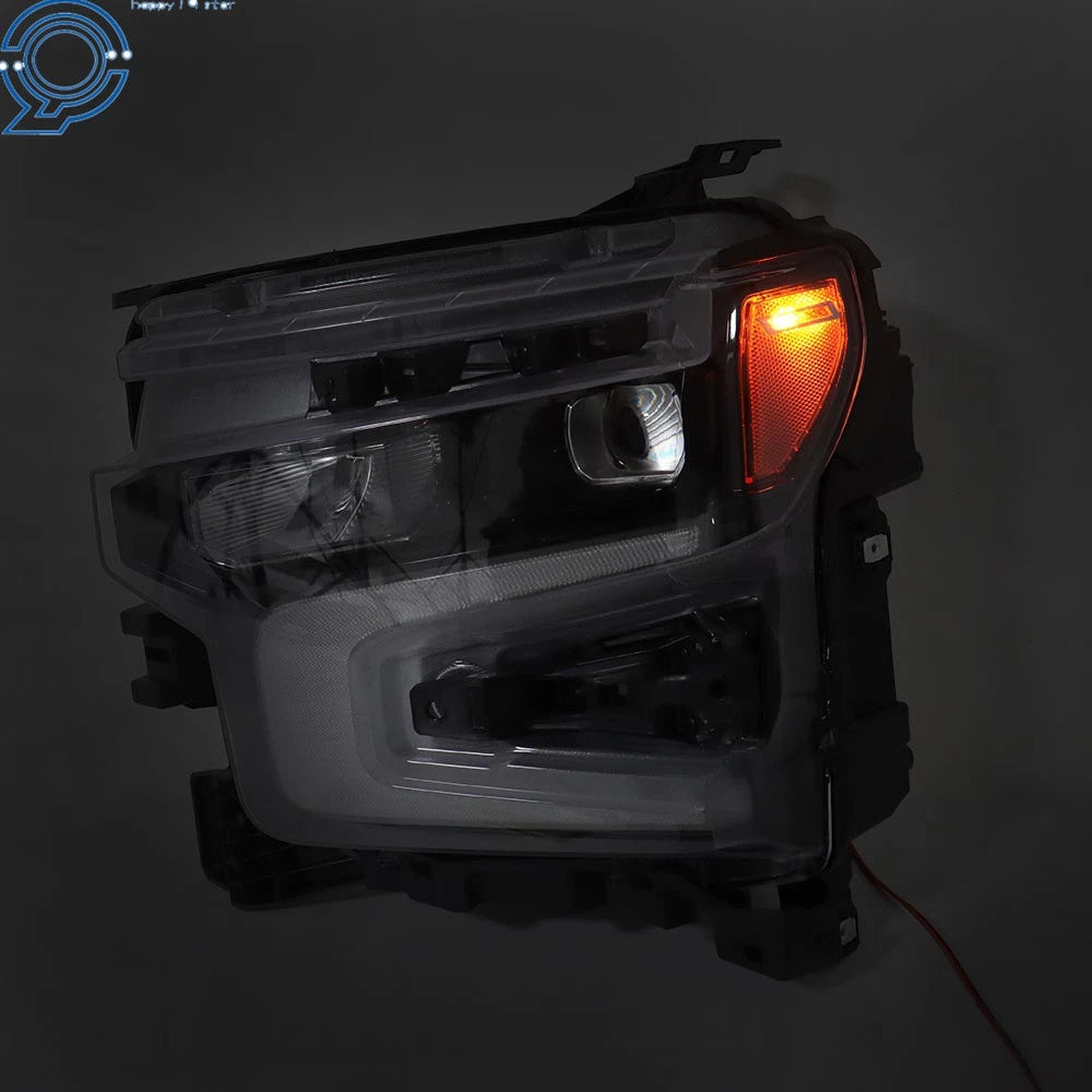 Driver Side Headlight for Chevy Silverado 1500 (2022-2024) Black LED DRL