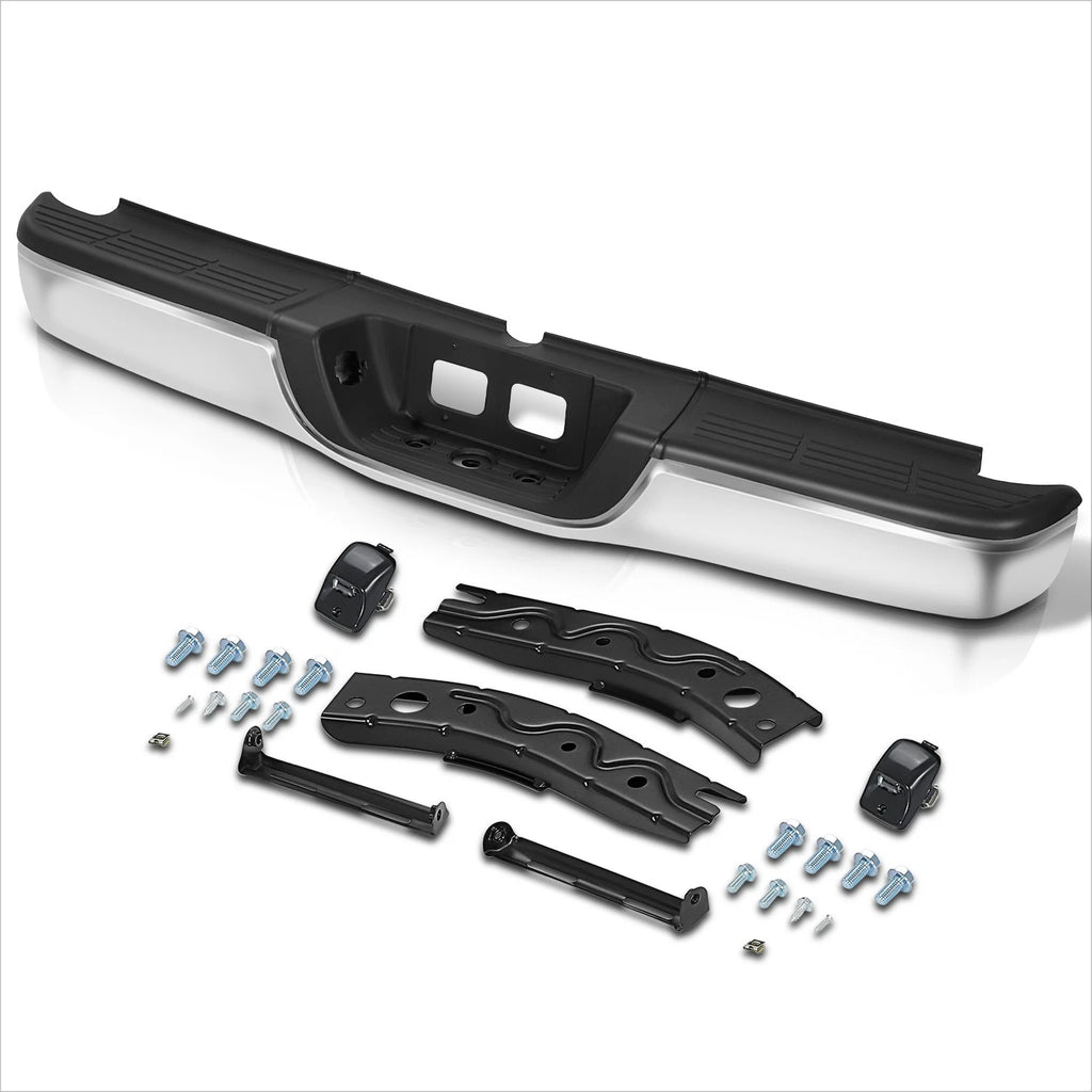 Steel Chrome Rear Step Pad Bumper for Toyota Tundra (2000–2006) w/License Plate Lights