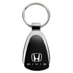 Reverse C on Black Teardrop Keychain - Officially Licensed for Honda Civic