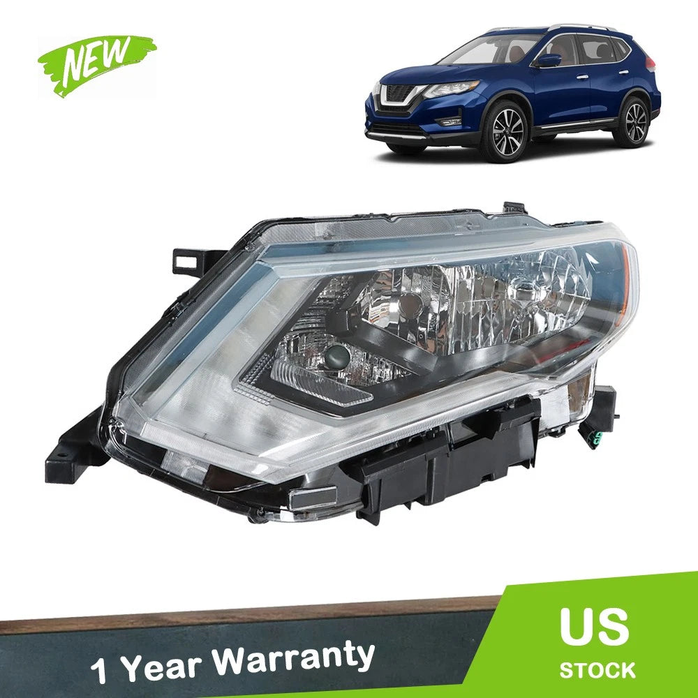 Headlight Assembly for Nissan Rogue (2017–2019) Left Driver Side Halogen