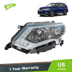 Headlight Assembly for Nissan Rogue (2017–2019) Left Driver Side Halogen