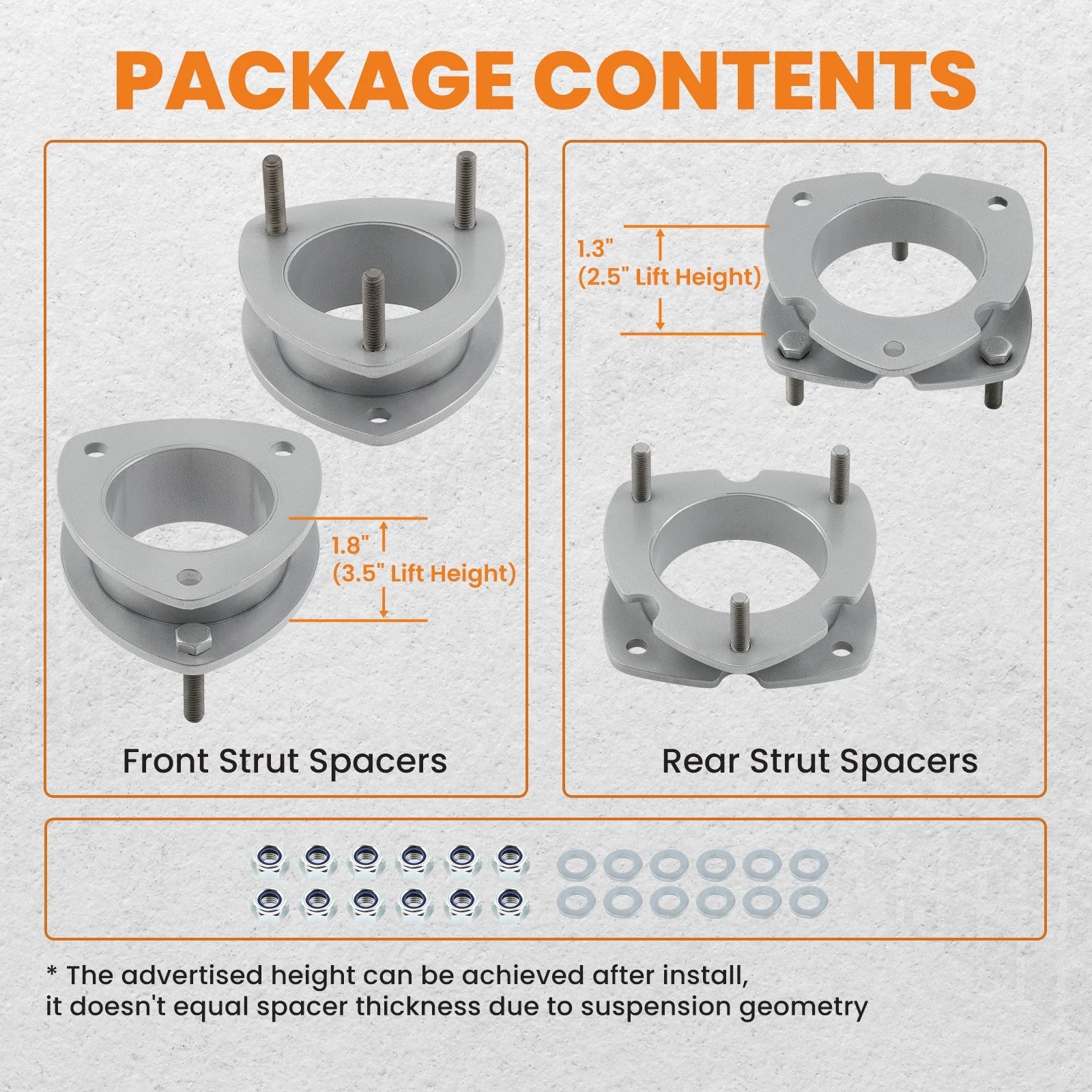 3.5" Front & 2.5" Rear Lift Kit Spacers for Ford Expedition (2003–2018)