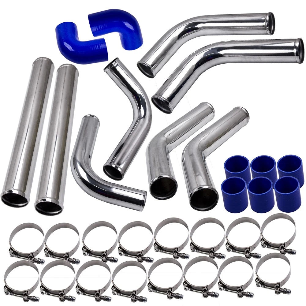 2.5" 63mm Aluminum Intercooler Pipe Tube Set for Universal (—–—)