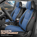 Set of 2 Universal Seat Covers for Cars (1st & 2nd Row) - Blue