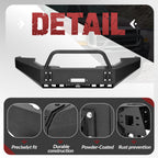 Black Steel Front Bumper Assembly for Ford F-250 F-350 Super Duty (1999–2004)