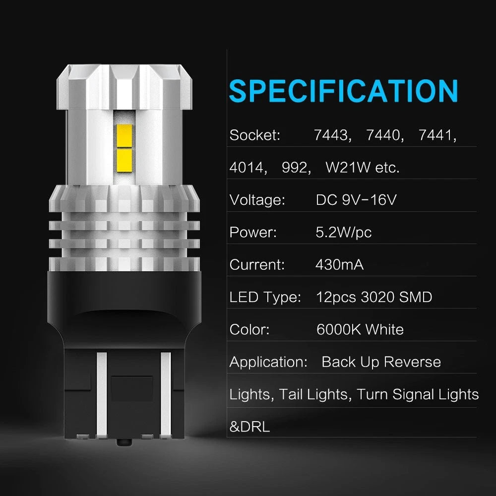 2X LED Tail Brake Backup Reverse Light Bulbs for Make Model (YYYY–YYYY)