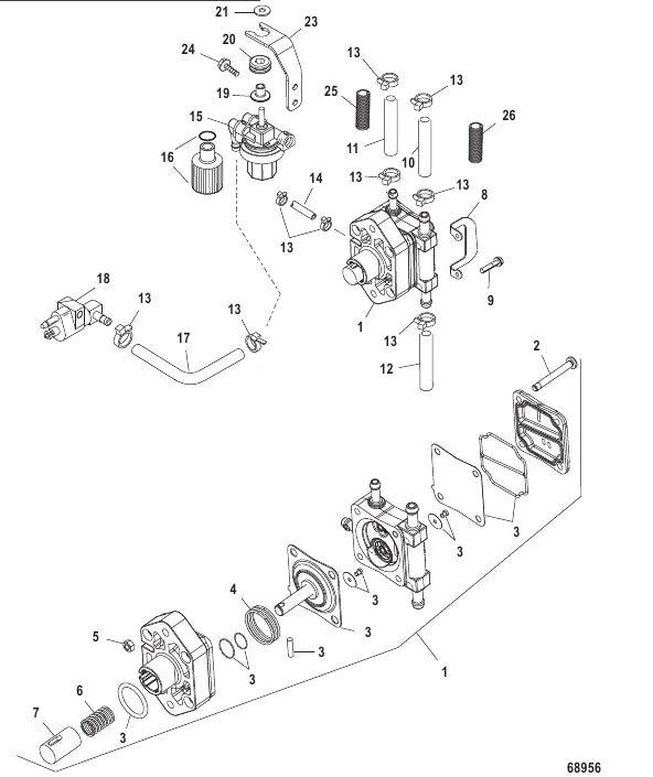 Fuel Pump for Mercury Outboard 30HP-60HP (4-Stroke EFI) 8M0118177 18-8866