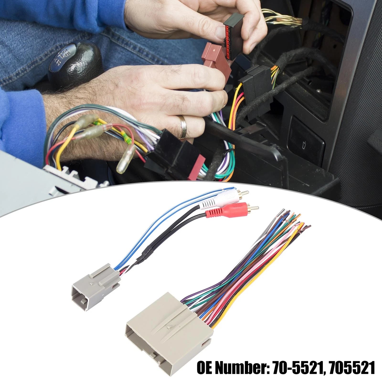 Stereo CD Player Wiring Harness Set of 2 RCA Connectors for Ford Freestar (2004–2007)
