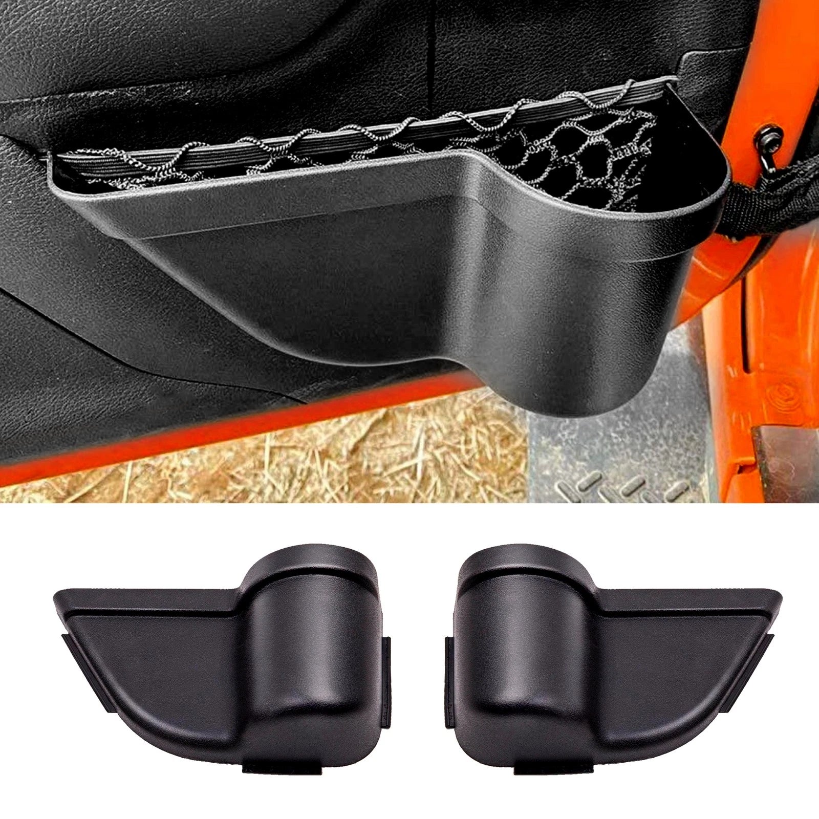 2X Door Storage Pockets Cup Holder Trash Can for Jeep Wrangler JK (2011–2017)