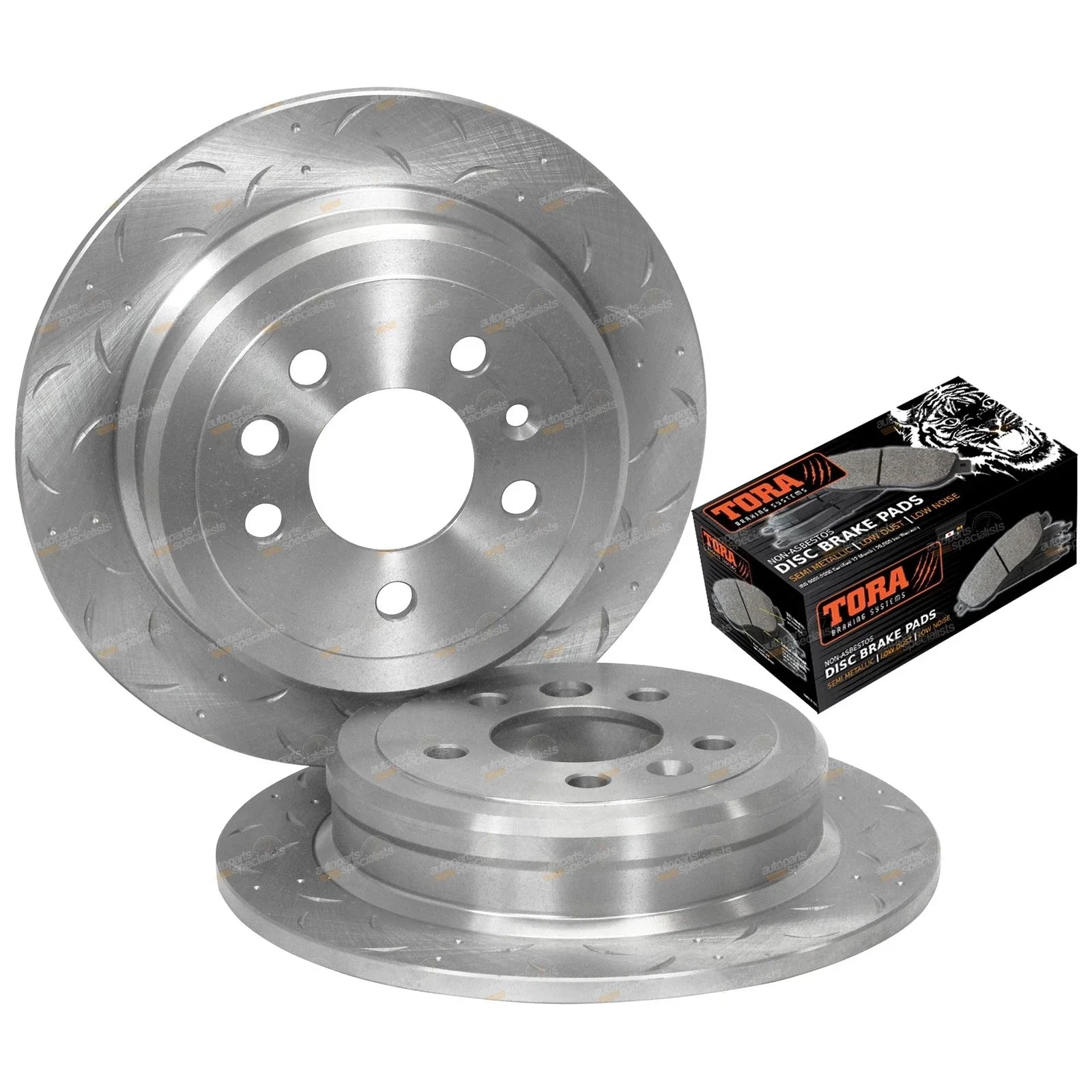 2x Rear Slotted Drilled Rotors & Pads for Fairlane NF NL LTD DF DL (1994-1997)