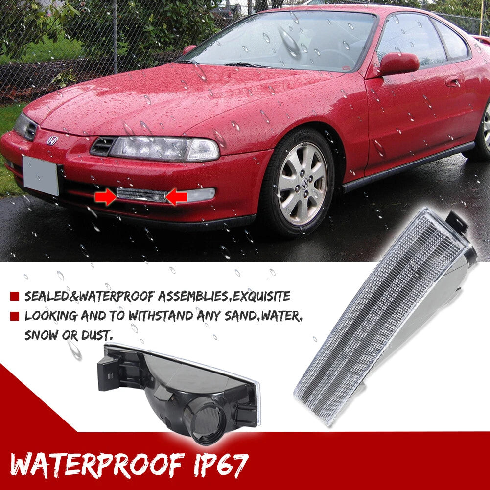 2X Clear Front Inner Turn Signal Light Housing for Honda Prelude (1992–1996)